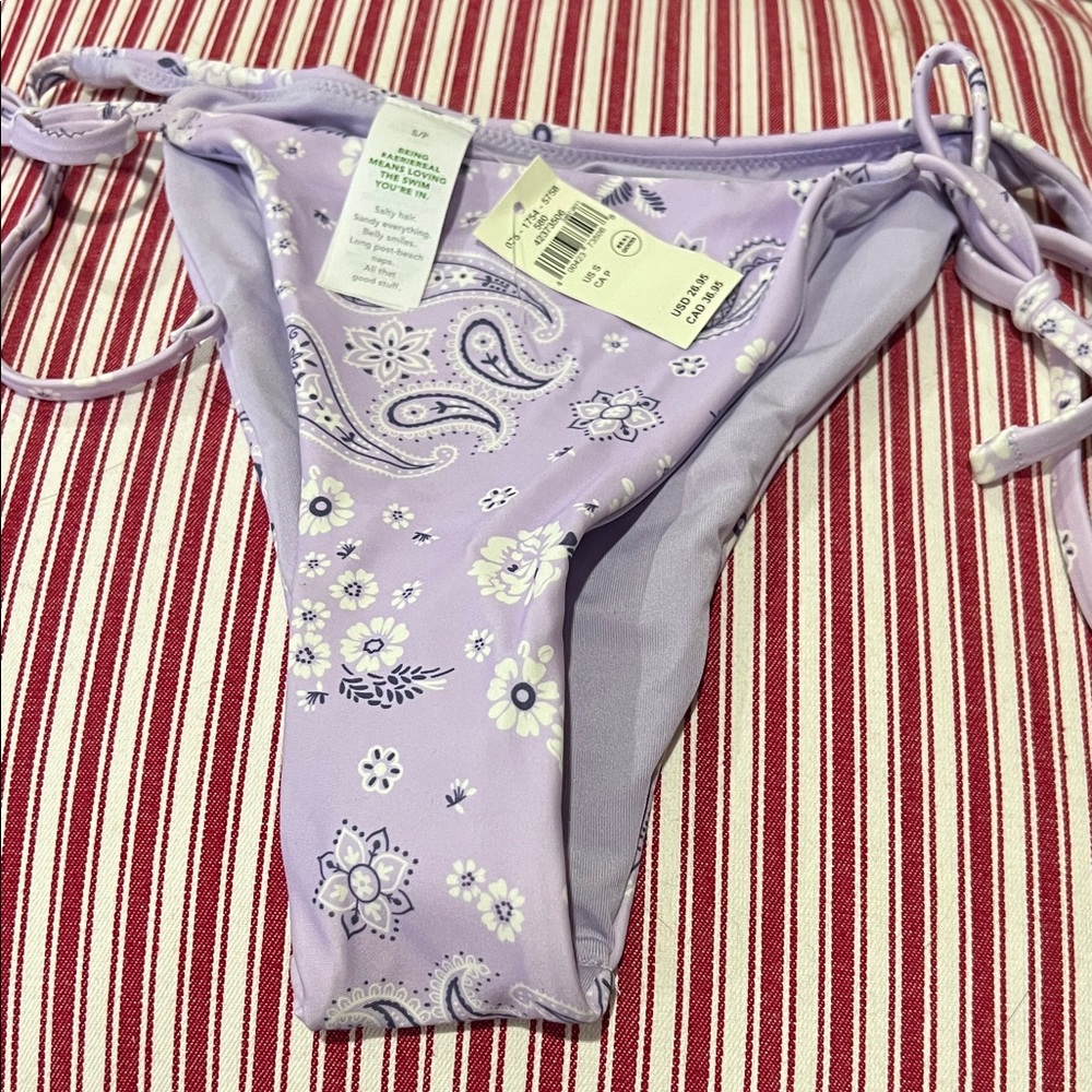 Aerie Lavender Paisley Bikini Bottom